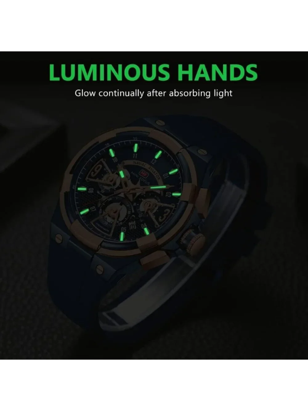 Men's Blue And Rose Analog Waterproof Chronograph Classic Stylish Casual Watch
